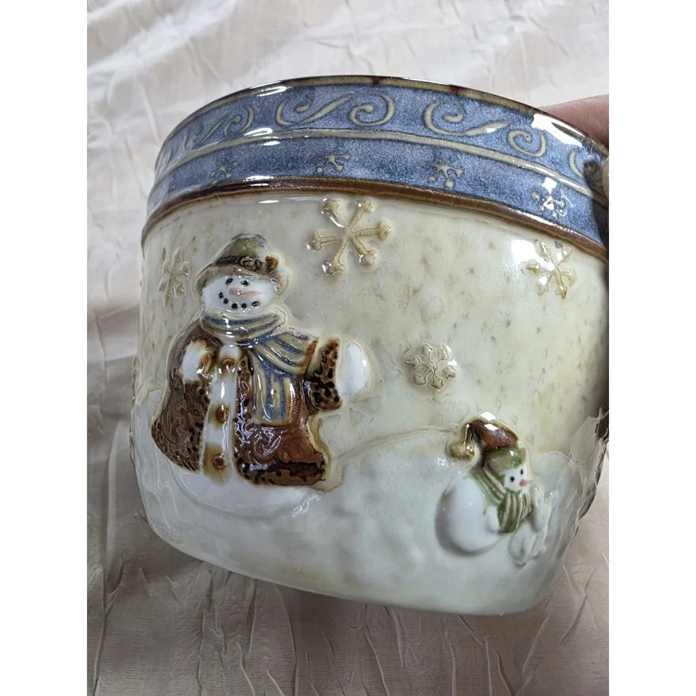 TWO ST. NICHOLAS SQUARE SNOWMAN DESIGN 